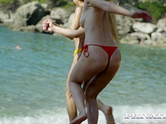 Alexis Crystal and Veronica Leal, Poolside Anal Threesome