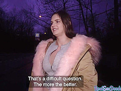 Roundass euro student gets bentover and gives bj for cash