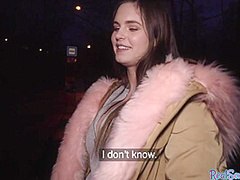 Roundass euro student gets bentover and gives bj for cash