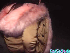 Roundass euro student gets bentover and gives bj for cash