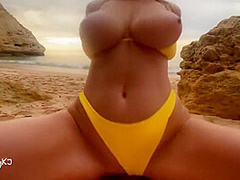 Sexy Blonde With Perfect Body Loves Getting Fucked At The Beach - Kj