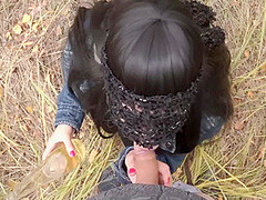 Pissing On My Mouth And Hair In The Autumn Forest. 8 Min