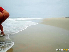 Nicolette Shea, Charles Dera And Bridgette B In Big Beach Milfs Facesit On Musculed Guy With Mustaches