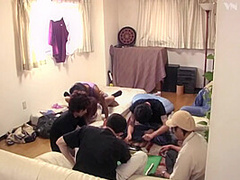 Japanese Group Sex Party In A Room