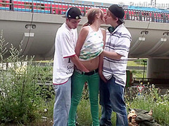 Alexis Crystal - Outdoor Threesome Fuck