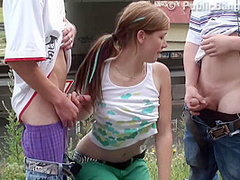 Alexis Crystal - Outdoor Threesome Fuck