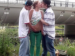 Alexis Crystal - Outdoor Threesome Fuck