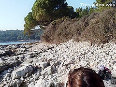 Beautiful Big Boobed Paula Jilling Herself On Croatia Public Beach