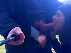 Risky Outdoor Blowjob. We Were Walking In The Park. I Saw A Field. I Decided To Suck A Dick