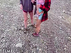 Kkatie Kush And Llana Mars In Pov Polyamorous Hunnys Tag-team Husbands Cock Outdoors