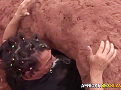 Black ebony submissive whore interracial hardcore outdoors