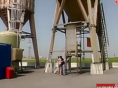 Standing Fuck From Behind During Sex Outside Next To A Highway With Woman Wit