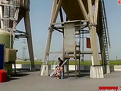 Standing Fuck From Behind During Sex Outside Next To A Highway With Woman Wit