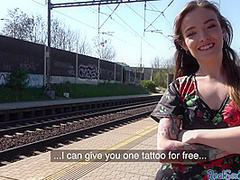 Inked eurobabe pulled and fucked before blowing dick in POV