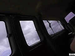 Ebony Babes Give Lucky Dude A Double Blowjob In A Moving Car