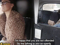Bigboobs Czech taxi driver toying and licking with lesbo