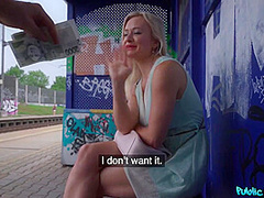 Czech Blonde Lily Picked Up & Pounded At Train Station