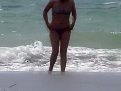 First Part-my Wife On The Beach She Masturbates In Front Of Teen Cum On Tits And Hairy P