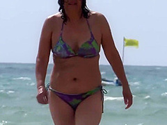 First Part-my Wife On The Beach She Masturbates In Front Of Teen Cum On Tits And Hairy P