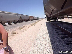 Doggystyled Fuck On Train Tracks With Big Boobed Milf Who Like To Suck Cocks