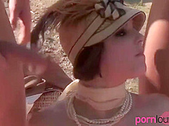 Glamorous Wild West Babes In Outdoor Orgy