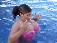 Latina Tits In Pool