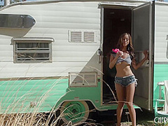 Big Tits Asian Babe Alexia Anders Strips And Masturbates Outside By Fingering Her Pussy