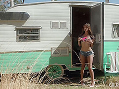 Big Tits Asian Babe Alexia Anders Strips And Masturbates Outside By Fingering Her Pussy