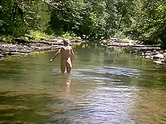 Masturbating With Wolf Dildo In Creek