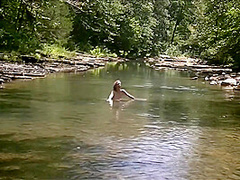 Masturbating With Wolf Dildo In Creek
