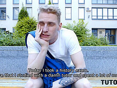 Boy Xxx Tutor Using Whipped Cream And His Erect Penis