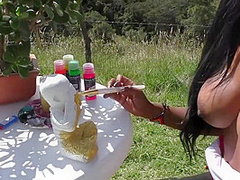 Me Painting Naked - Rianna Reyes - Countryside