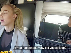 Hugetits cabbie pounded from behind after giving blowjob