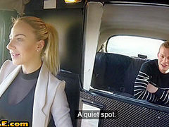 Hugetits cabbie pounded from behind after giving blowjob