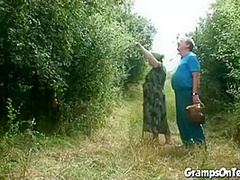 Teen banged in the woods by oldie cock