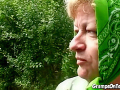 Teen banged in the woods by oldie cock