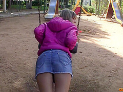 Gina Gerson In Petite Teen Picked Up On Playground And Rammed Up