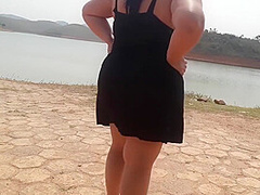 Showing Off At The Dam And Masturbating