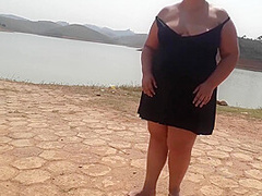 Showing Off At The Dam And Masturbating