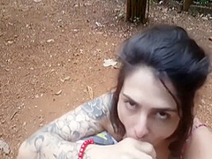 Oral And Facial In A Public Park - Almost Get Caught With Dread Hot