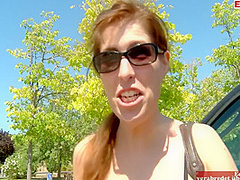 Brunette Latina With Natural Breasts Picked Up For Outdoor Sex And Gets A Cum