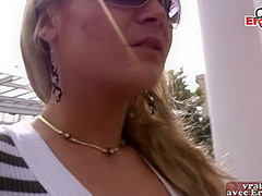 Skinny french blonde teen pick up at Bus station for Sex