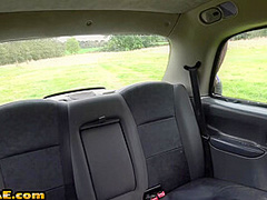Busty MILF cabbie sucks after getting nailed by hung ebony