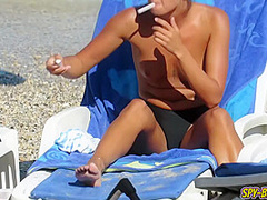 Two Horny Amateur Topless Teens - Voyeur Beach Video