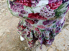 Great Blowjob In The Park Cum On Tits Girlfriend In Dress