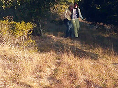 Manly Brunette Licks And Fucks Her Girlfriend Outdoors