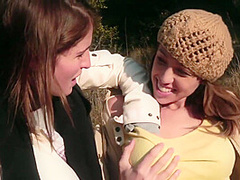 Manly Brunette Licks And Fucks Her Girlfriend Outdoors