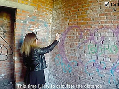 Girl Draws Graffiti And Then Fucks Her Boyfriend With A Strapon
