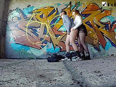 Girl Draws Graffiti And Then Fucks Her Boyfriend With A Strapon