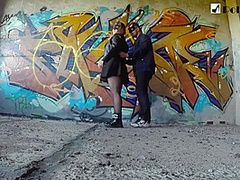 Girl Draws Graffiti And Then Fucks Her Boyfriend With A Strapon